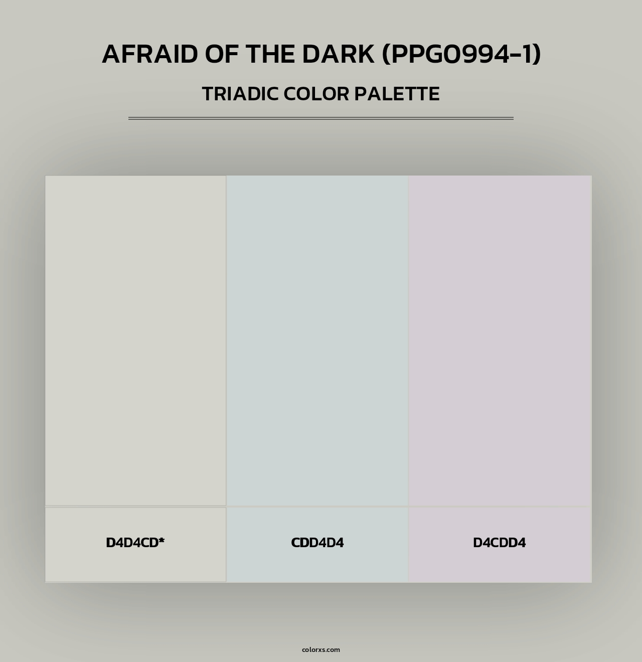 Afraid Of The Dark (PPG0994-1) - Triadic Color Palette