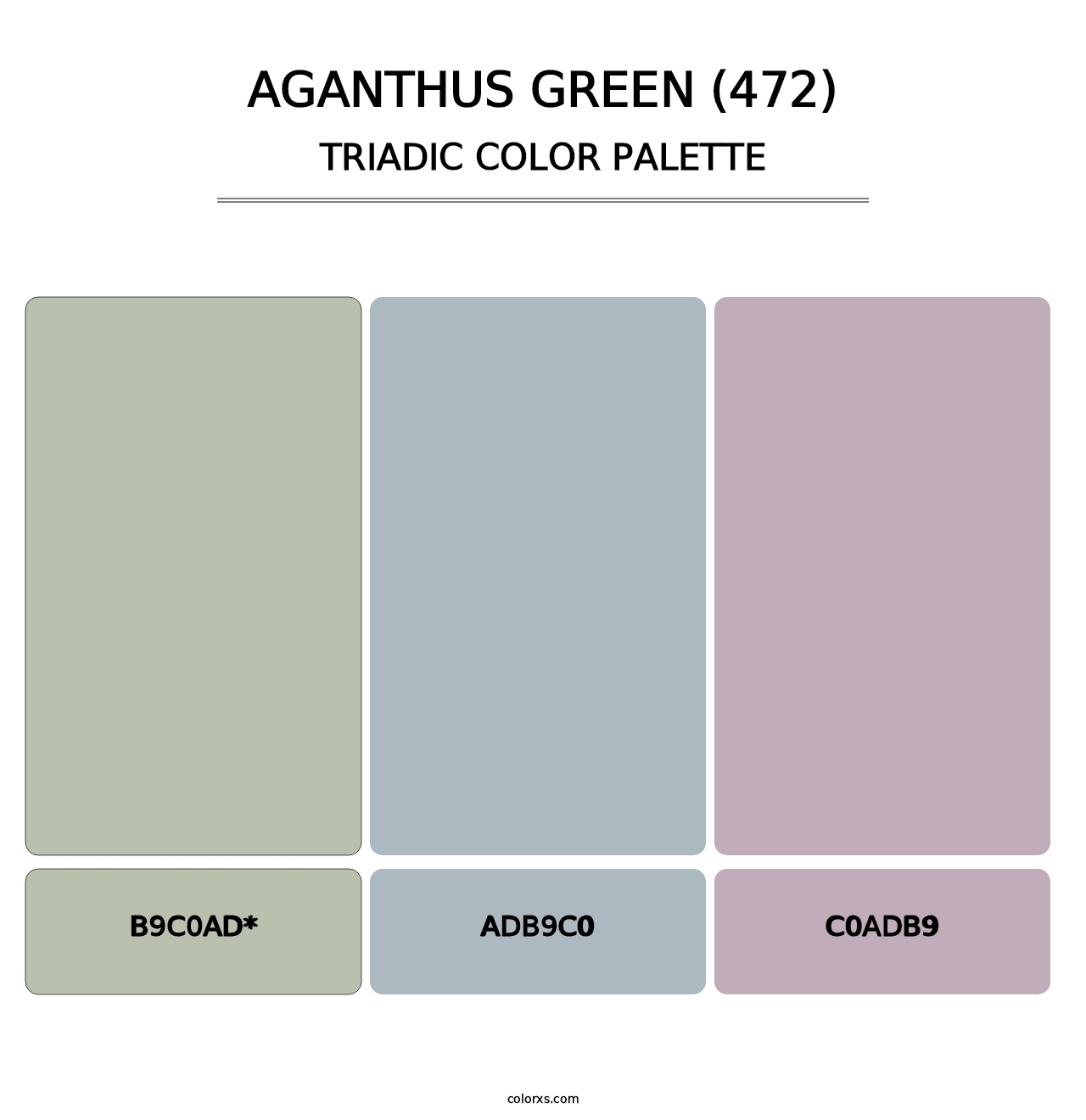 Aganthus Green (472) - Triadic Color Palette