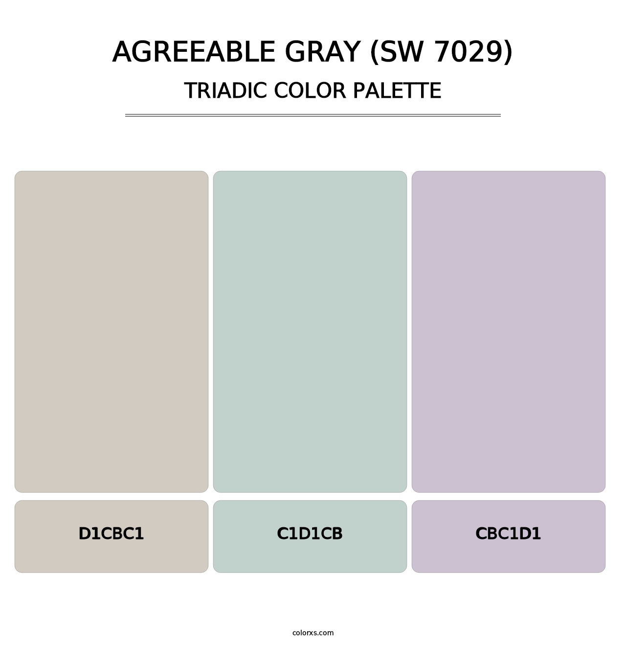 Agreeable Gray (SW 7029) - Triadic Color Palette