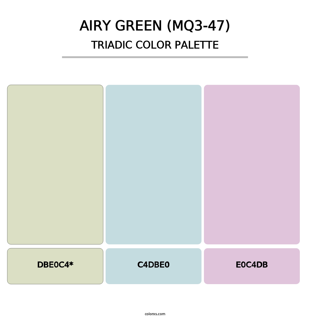 Airy Green (MQ3-47) - Triadic Color Palette