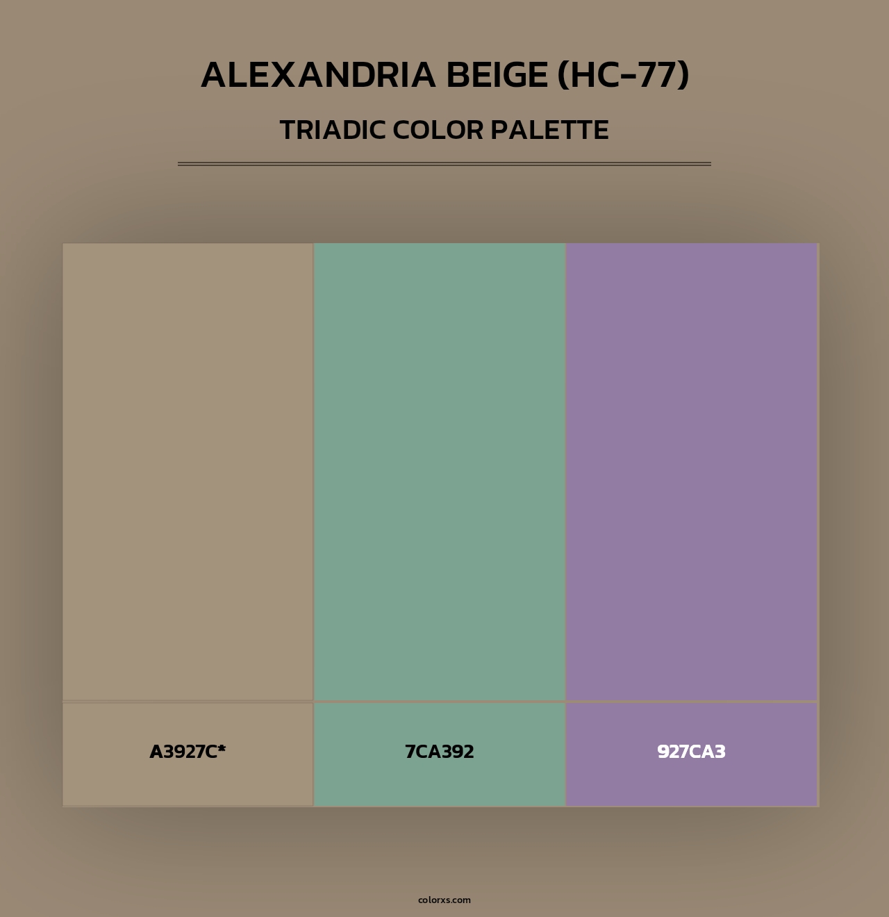 Alexandria Beige (HC-77) - Triadic Color Palette