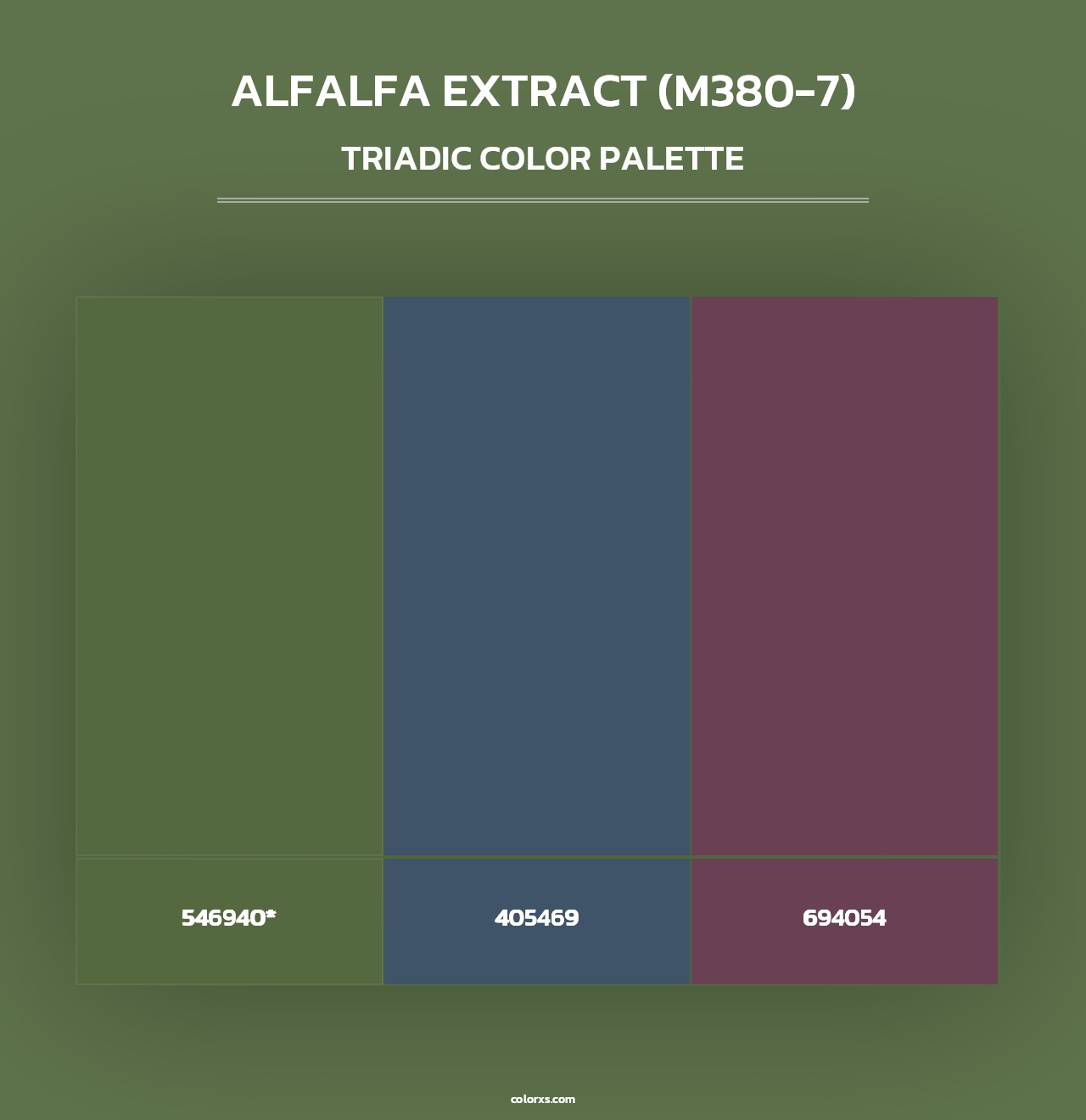Alfalfa Extract (M380-7) - Triadic Color Palette