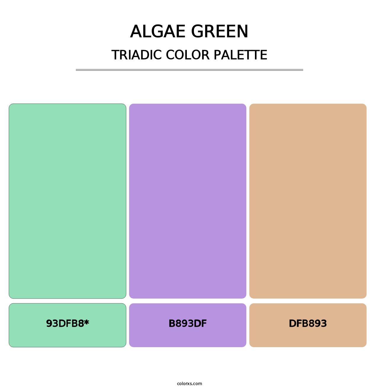Algae Green - Triadic Color Palette