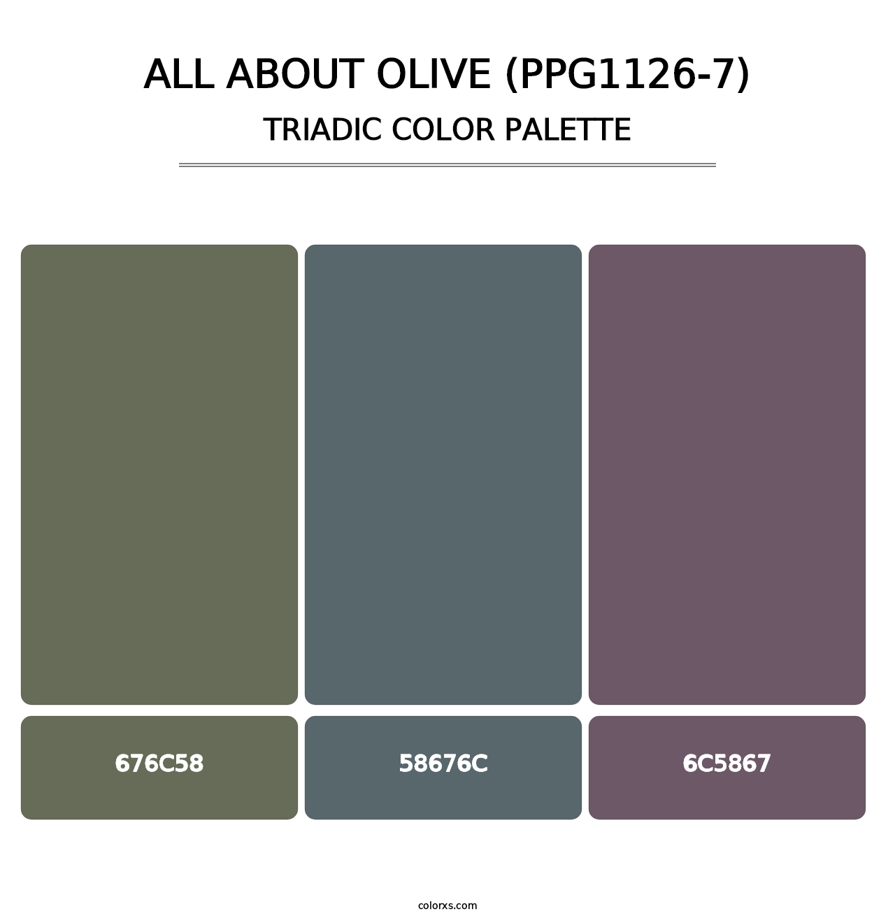 All About Olive (PPG1126-7) - Triadic Color Palette