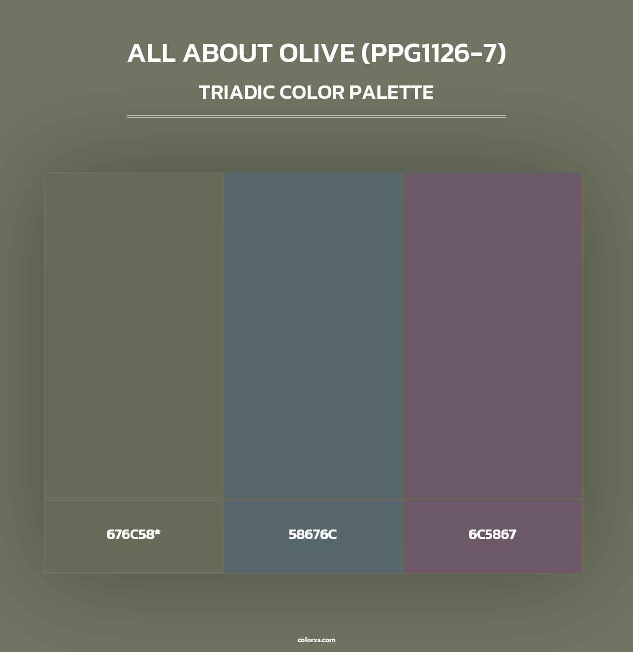 All About Olive (PPG1126-7) - Triadic Color Palette