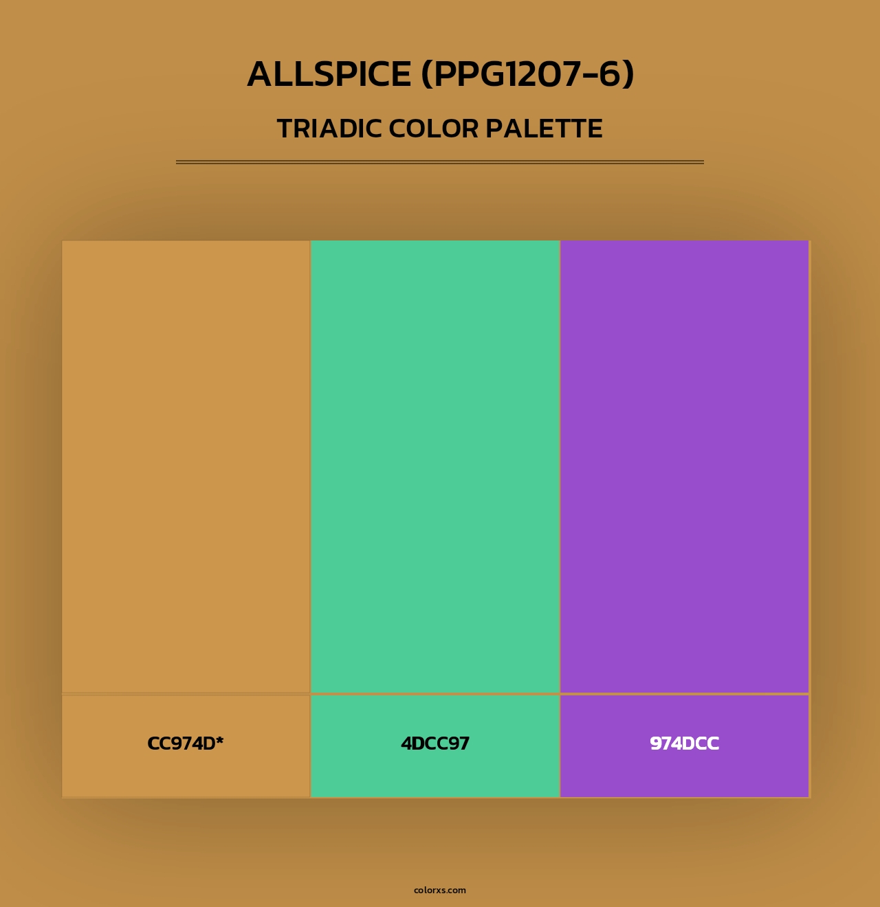 Allspice (PPG1207-6) - Triadic Color Palette