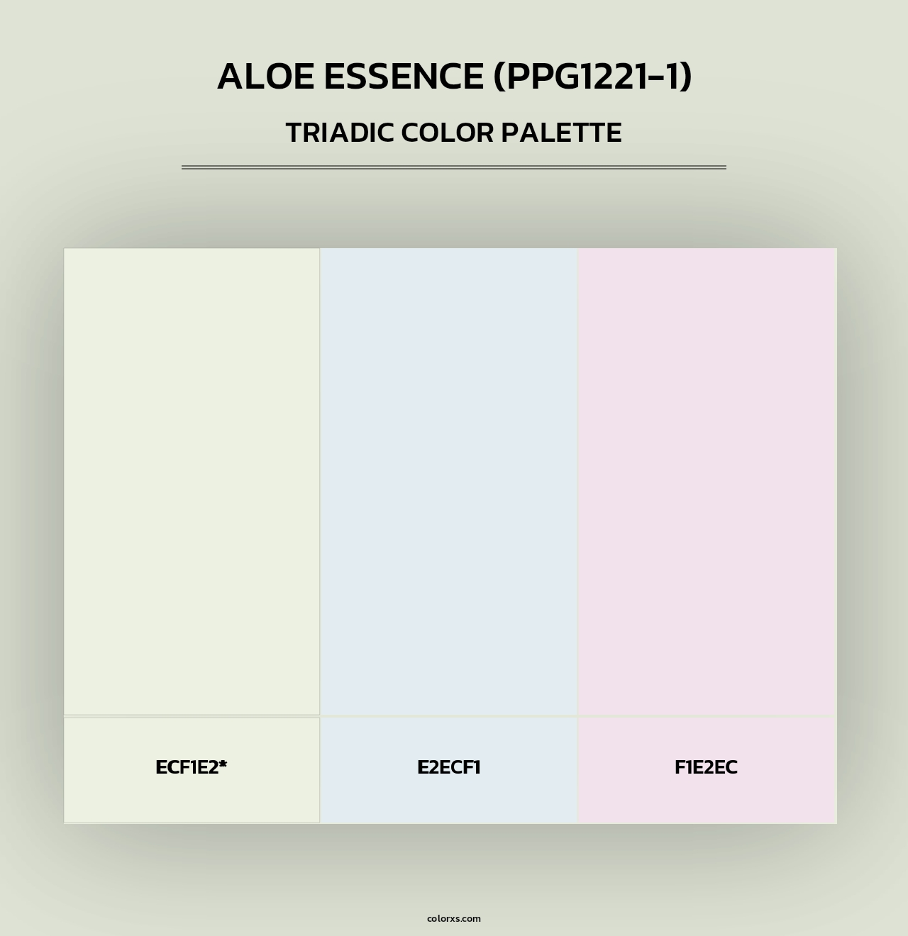 Aloe Essence (PPG1221-1) - Triadic Color Palette