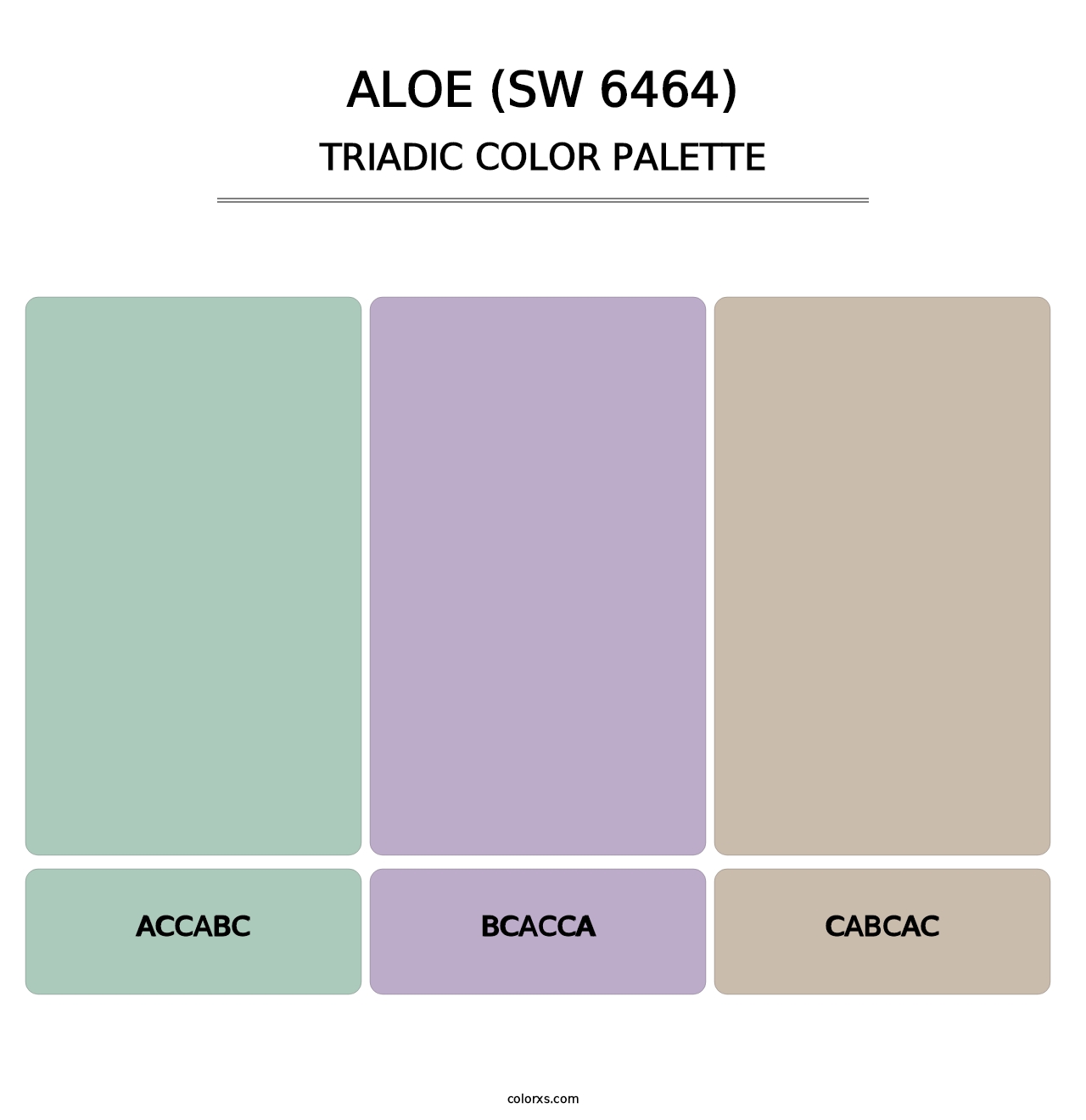 Aloe (SW 6464) - Triadic Color Palette