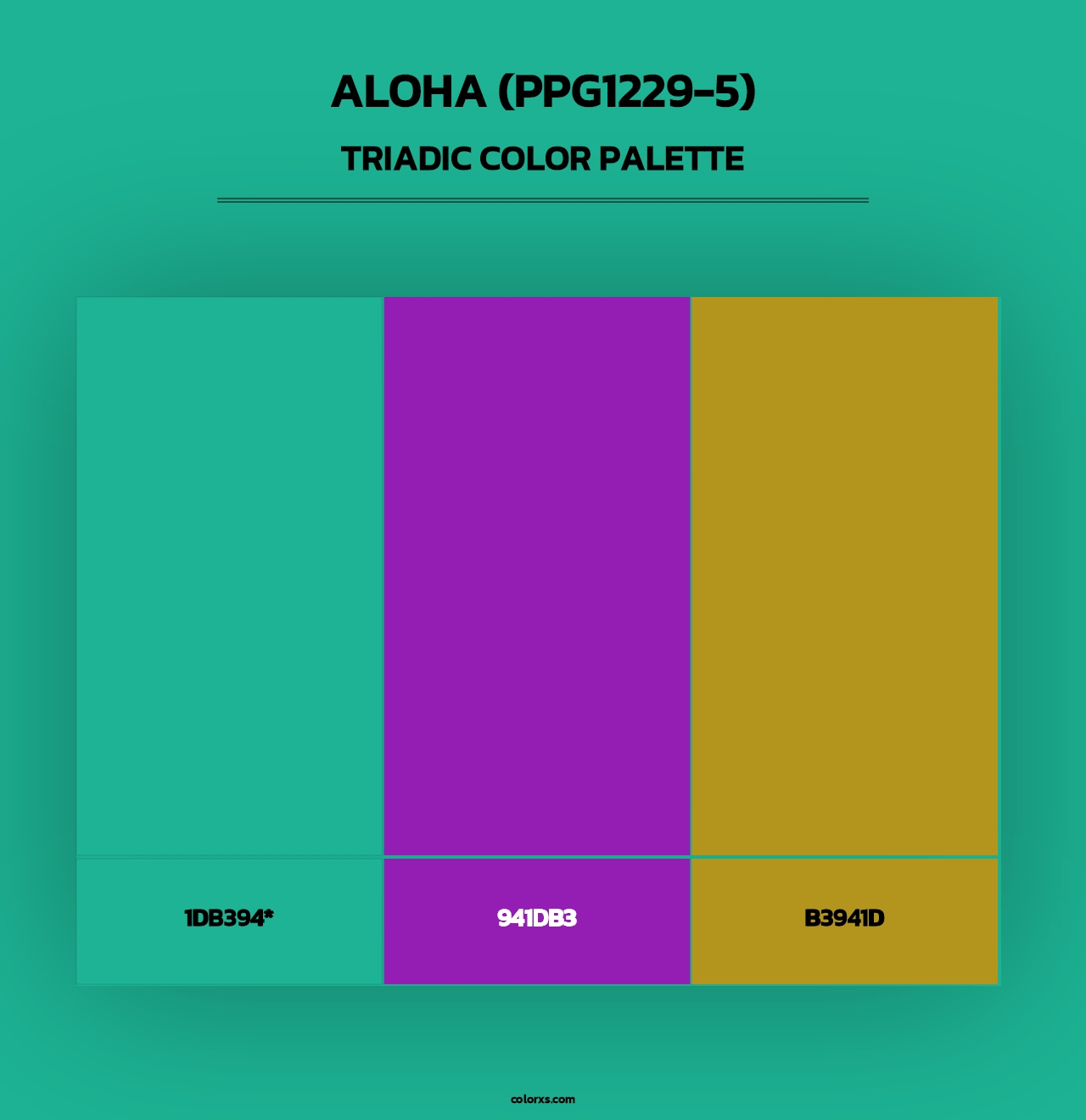 Aloha (PPG1229-5) - Triadic Color Palette