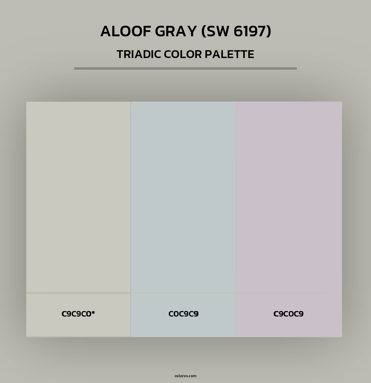 Aloof Gray (SW 6197) - Triadic Color Palette