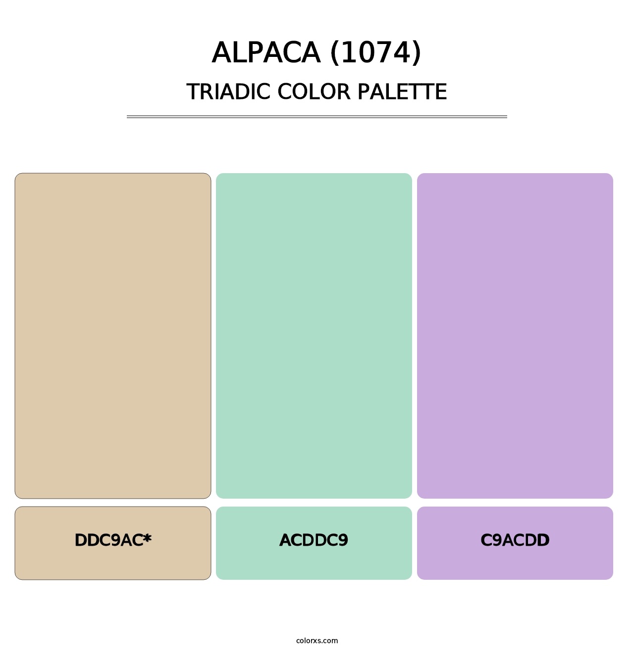 Alpaca (1074) - Triadic Color Palette
