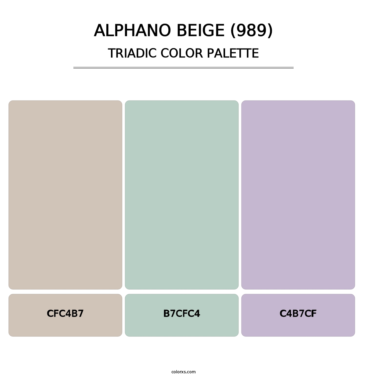 Alphano Beige (989) - Triadic Color Palette