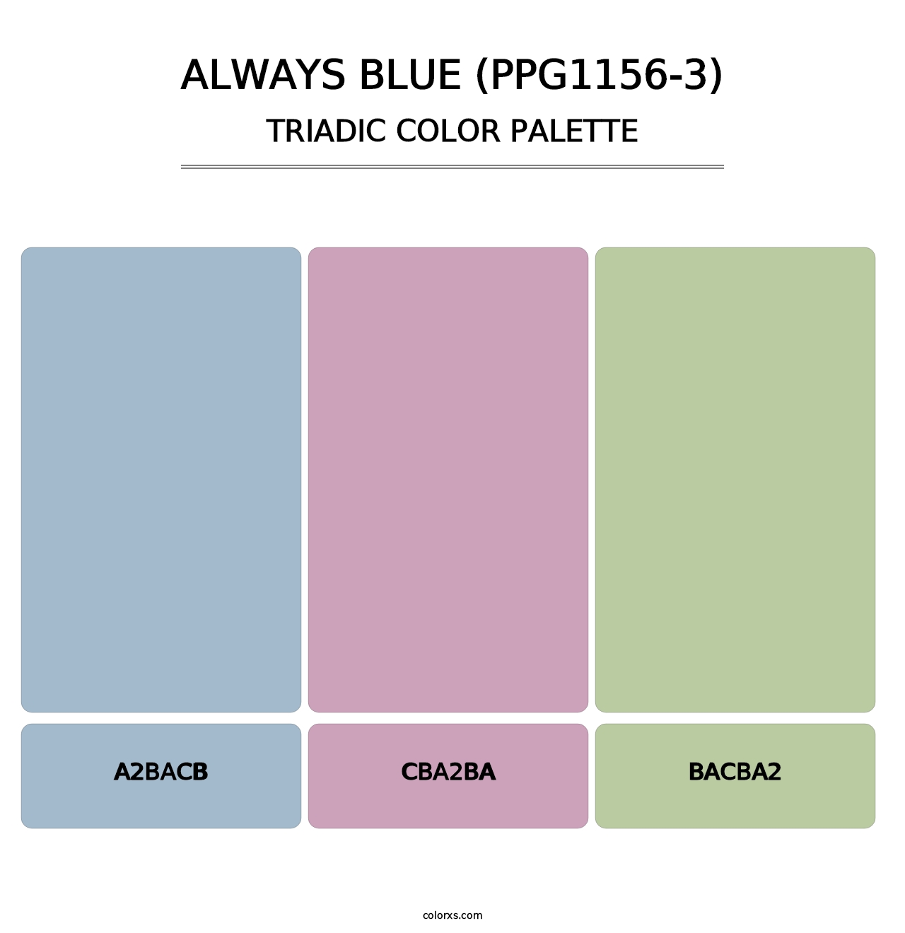 Always Blue (PPG1156-3) - Triadic Color Palette