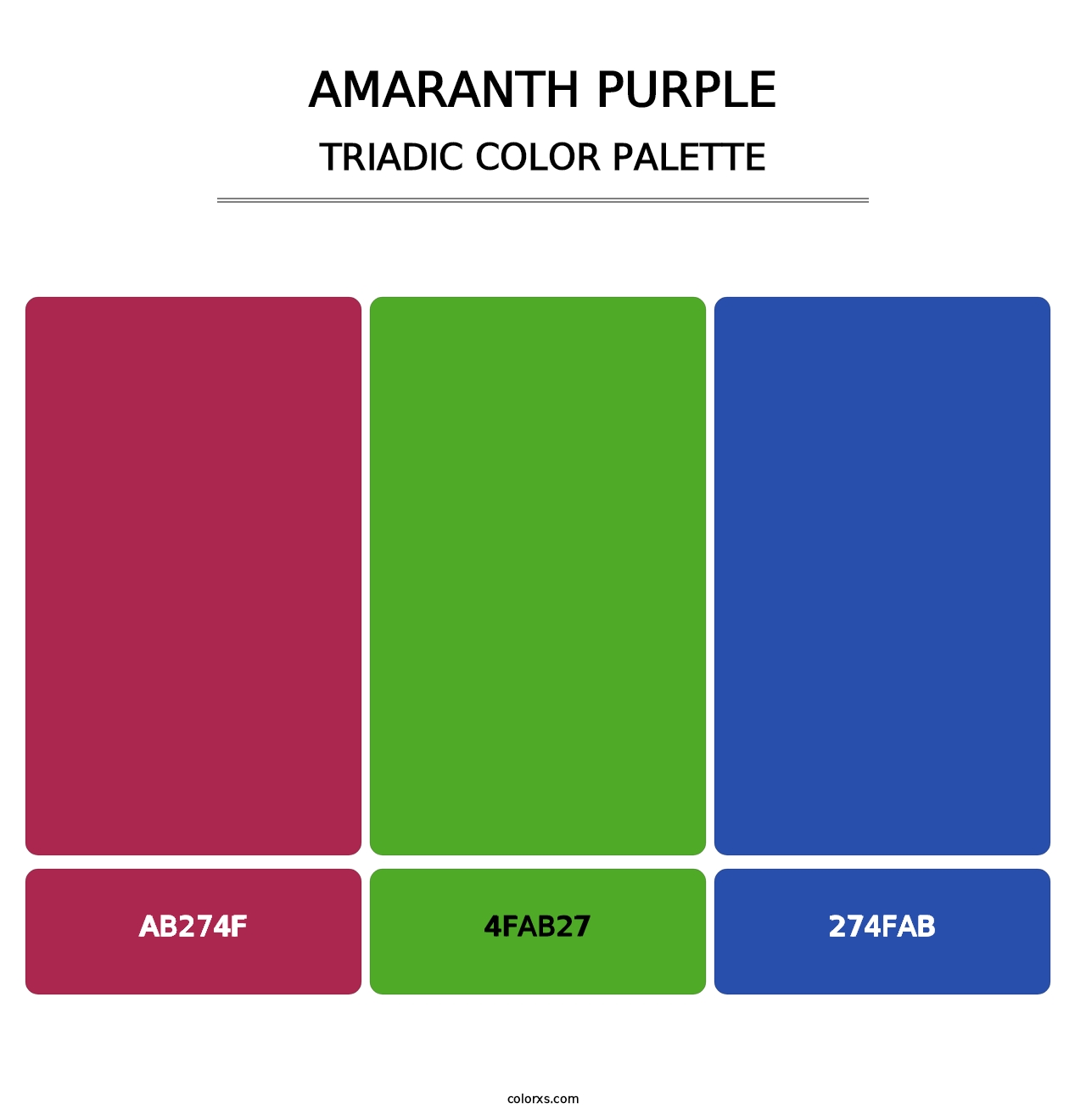 Amaranth Purple - Triadic Color Palette