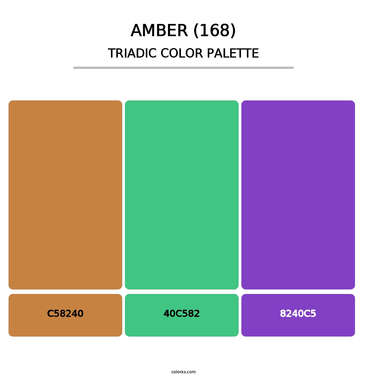 Amber (168) - Triadic Color Palette