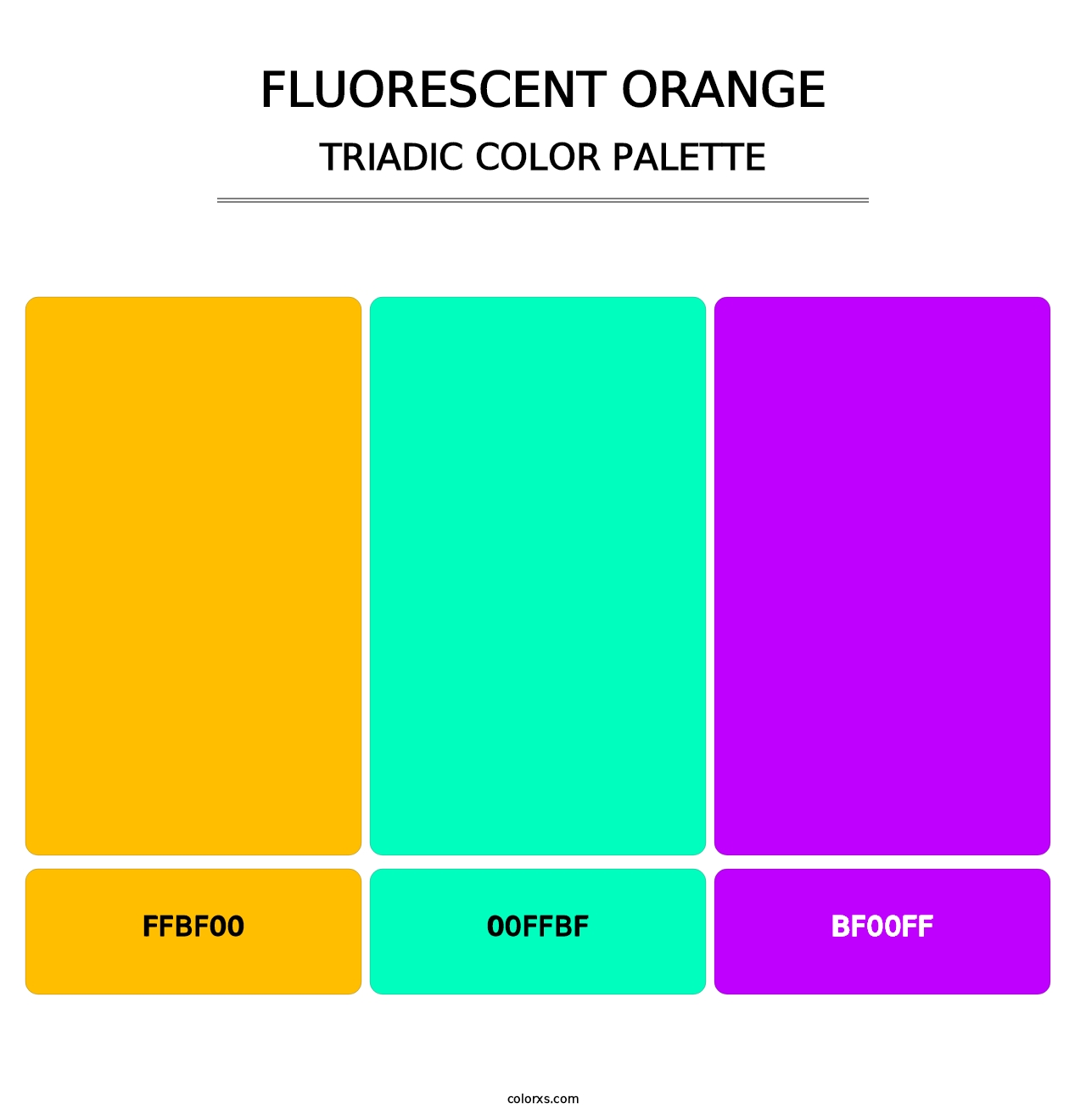 Fluorescent Orange - Triadic Color Palette
