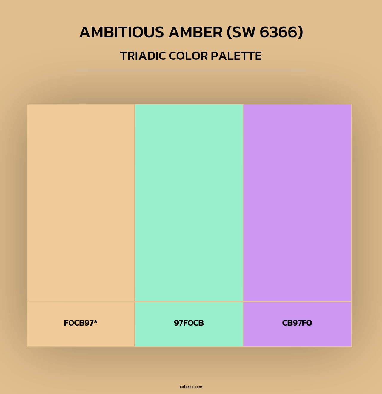 Ambitious Amber (SW 6366) - Triadic Color Palette