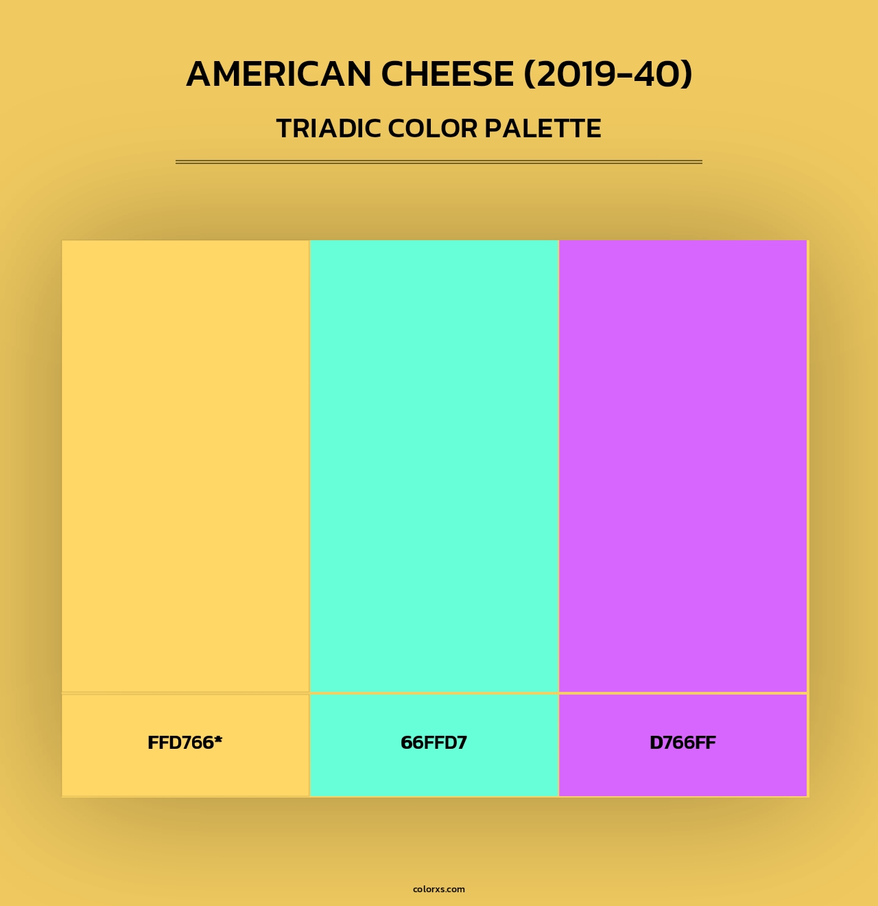 American Cheese (2019-40) - Triadic Color Palette