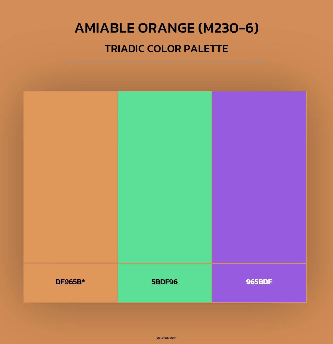 Amiable Orange (M230-6) - Triadic Color Palette