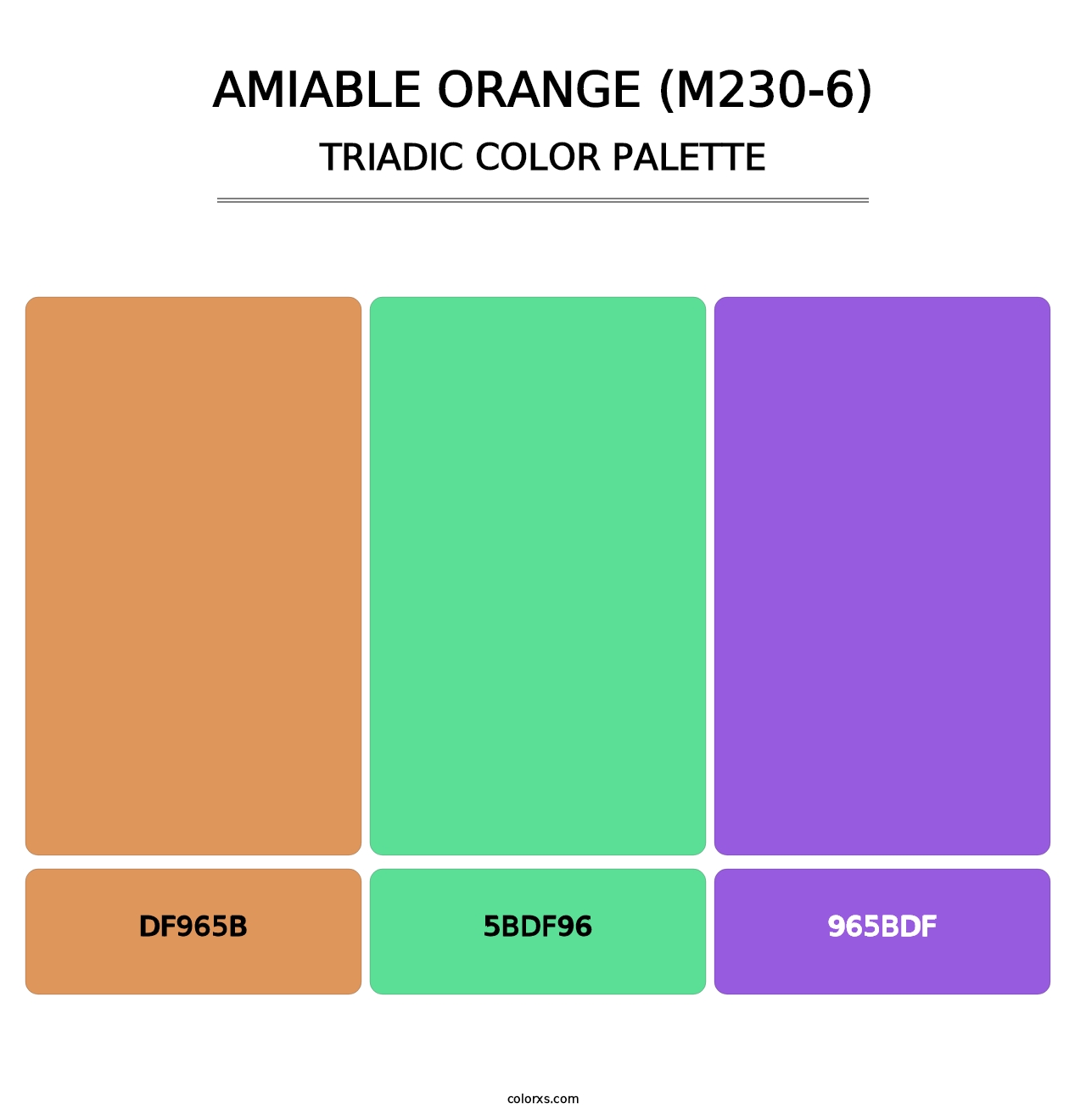 Amiable Orange (M230-6) - Triadic Color Palette