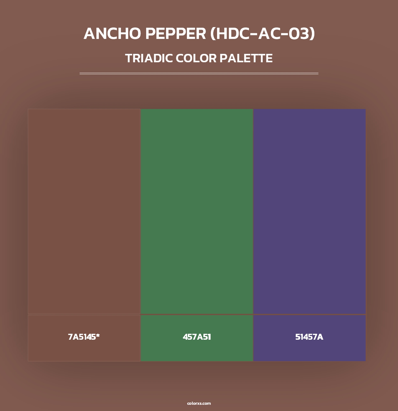 Ancho Pepper (HDC-AC-03) - Triadic Color Palette