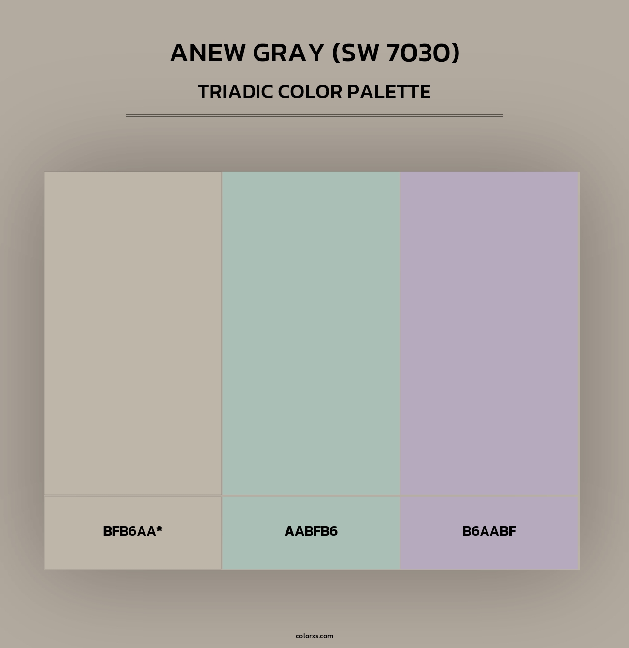 Anew Gray (SW 7030) - Triadic Color Palette