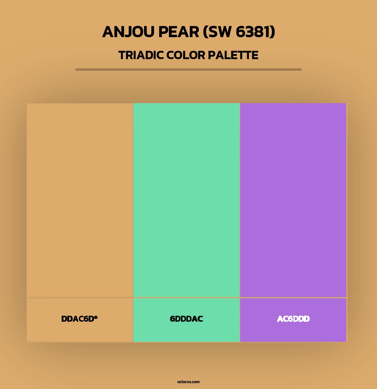 Anjou Pear (SW 6381) - Triadic Color Palette