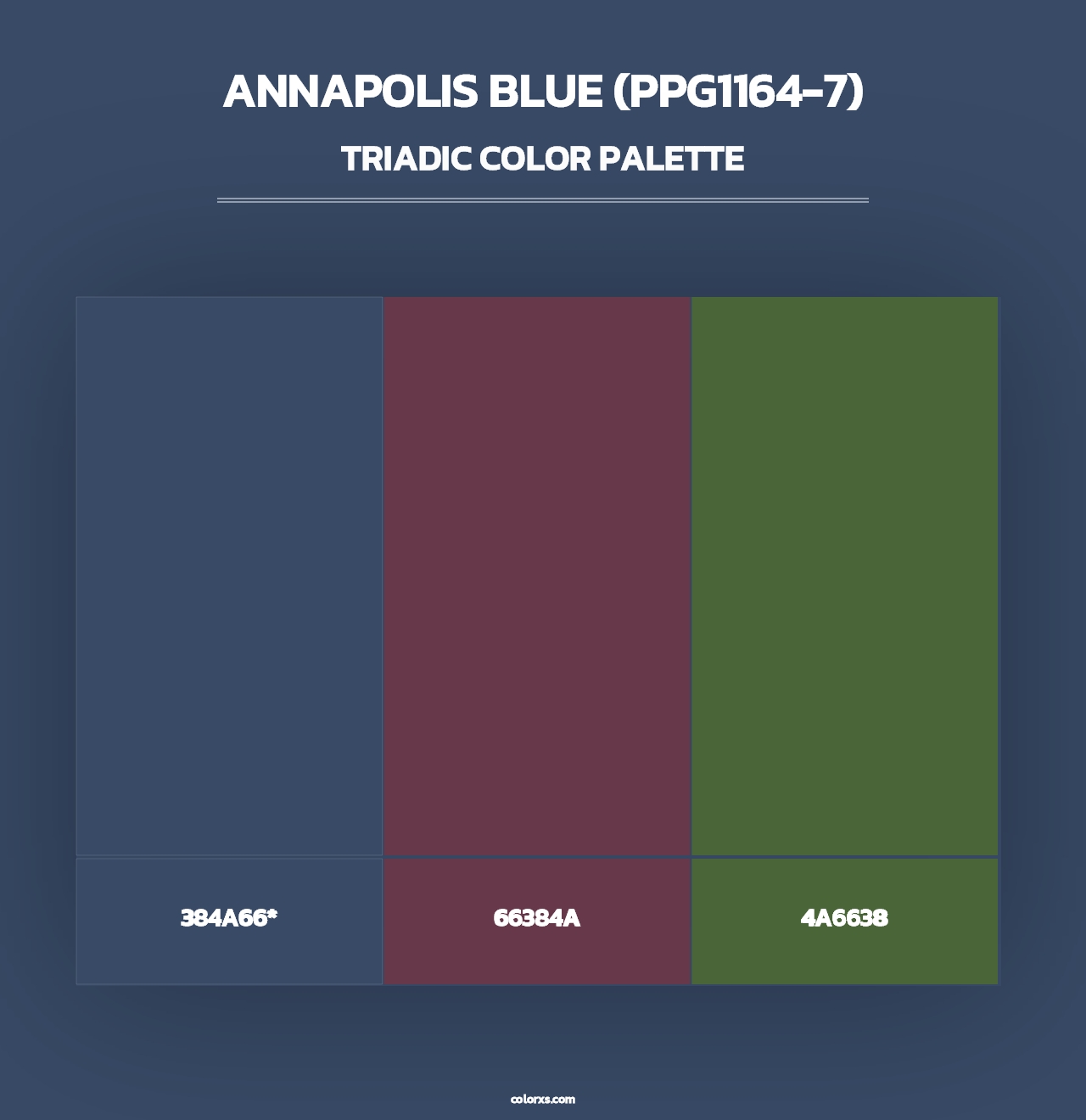 Annapolis Blue (PPG1164-7) - Triadic Color Palette