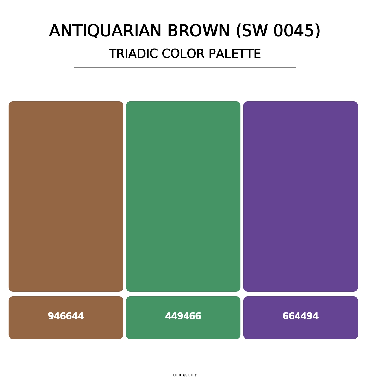 Antiquarian Brown (SW 0045) - Triadic Color Palette