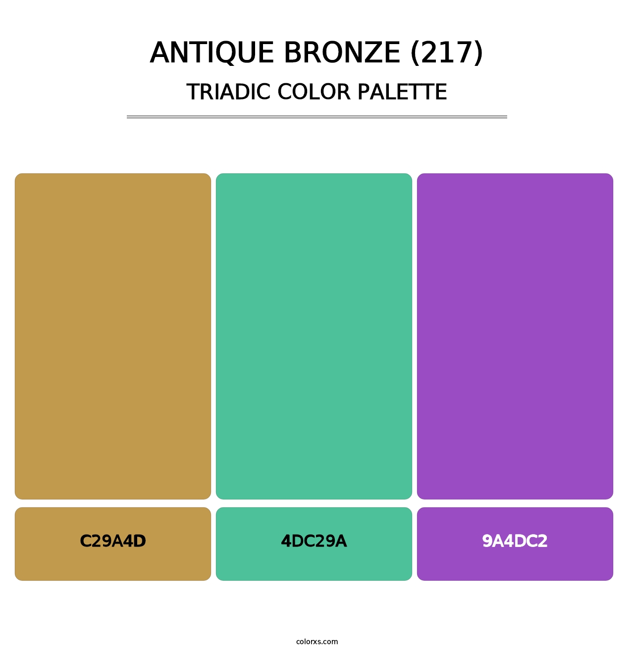 Antique Bronze (217) - Triadic Color Palette