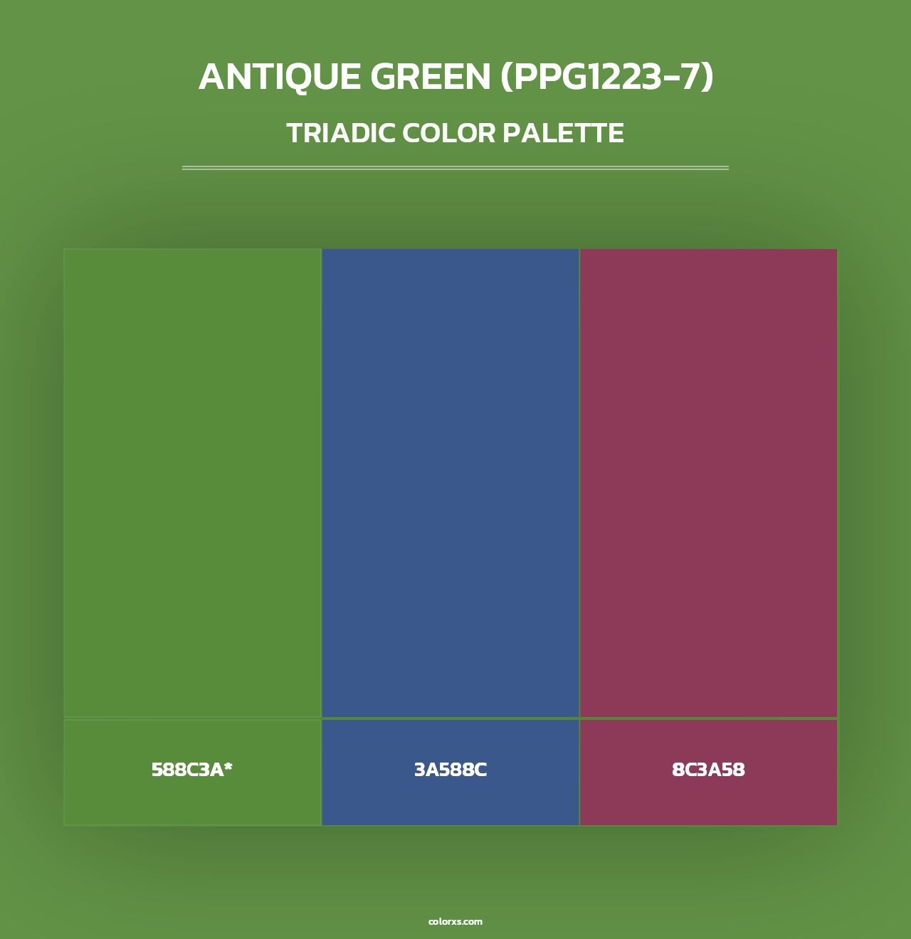 Antique Green (PPG1223-7) - Triadic Color Palette