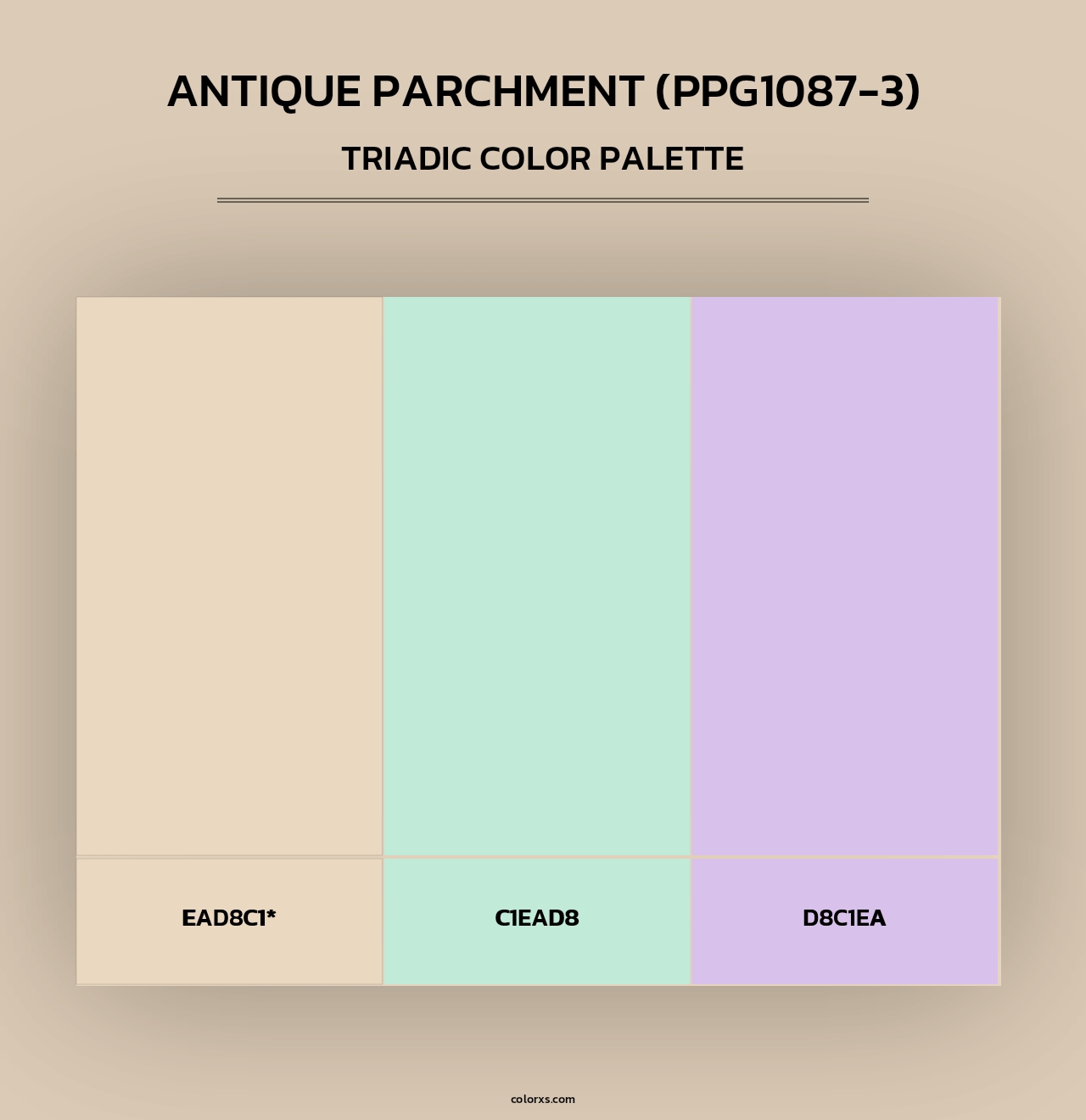 Antique Parchment (PPG1087-3) - Triadic Color Palette
