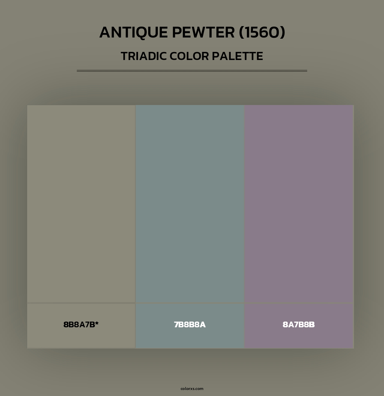 Antique Pewter (1560) - Triadic Color Palette