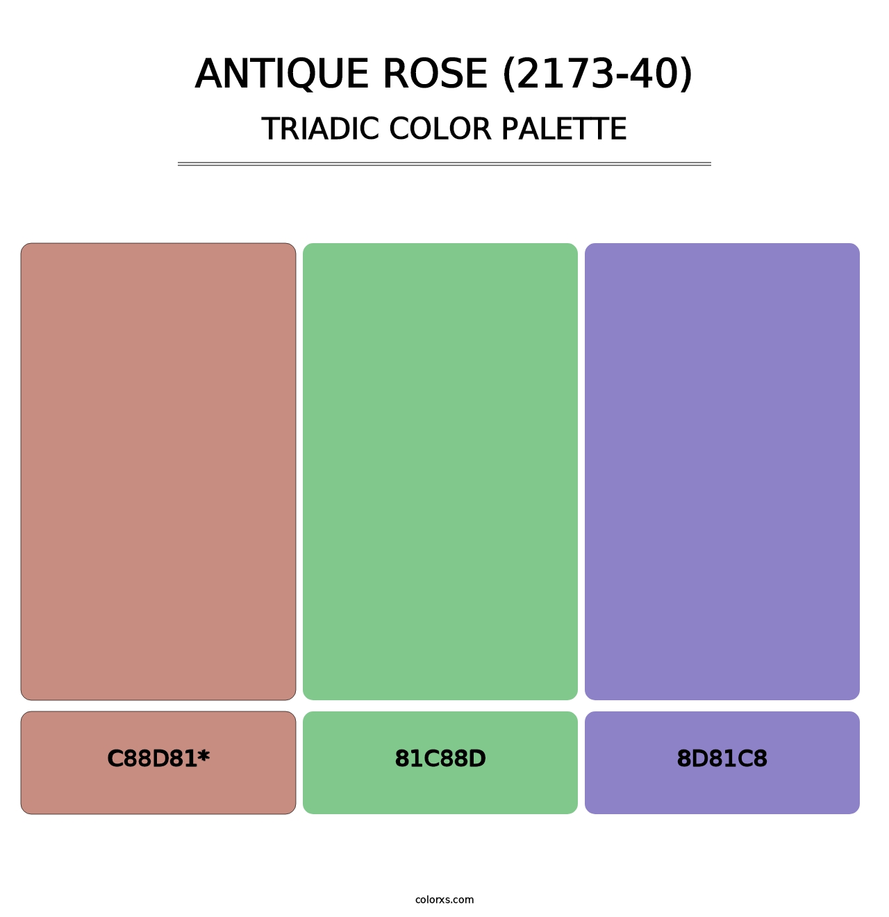 Antique Rose (2173-40) - Triadic Color Palette