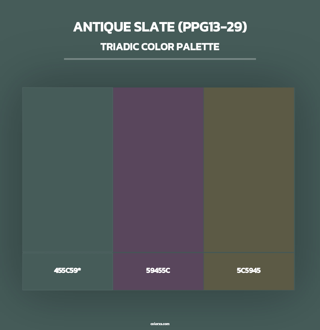 Antique Slate (PPG13-29) - Triadic Color Palette