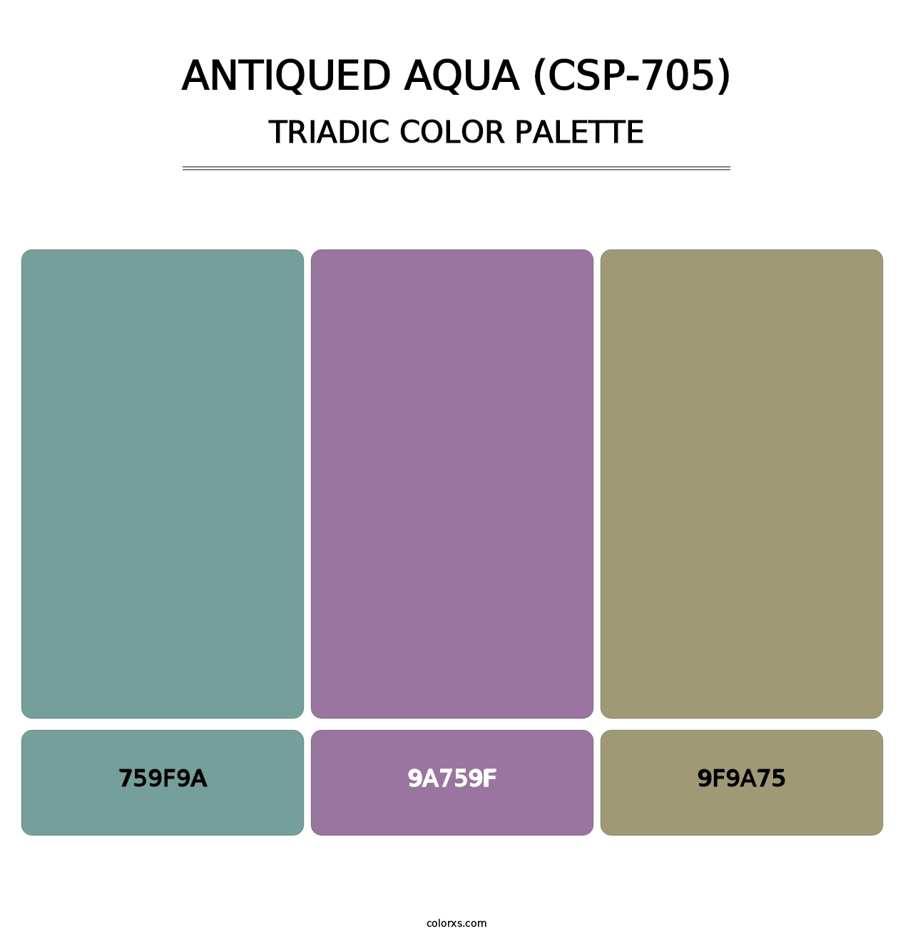 Antiqued Aqua (CSP-705) - Triadic Color Palette