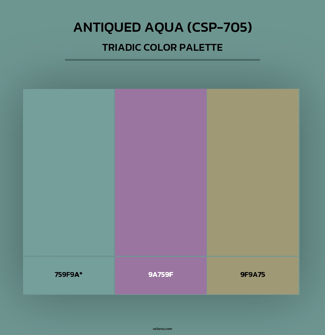 Antiqued Aqua (CSP-705) - Triadic Color Palette