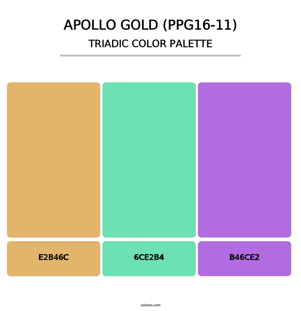 Apollo Gold (PPG16-11) - Triadic Color Palette