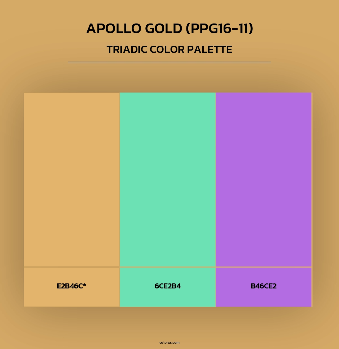 Apollo Gold (PPG16-11) - Triadic Color Palette