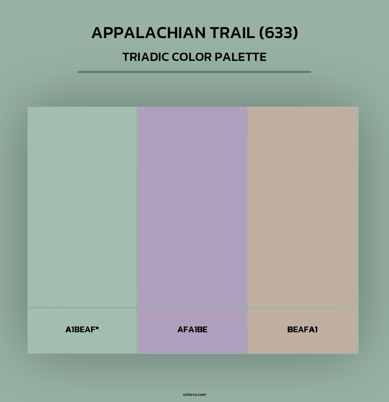 Appalachian Trail (633) - Triadic Color Palette