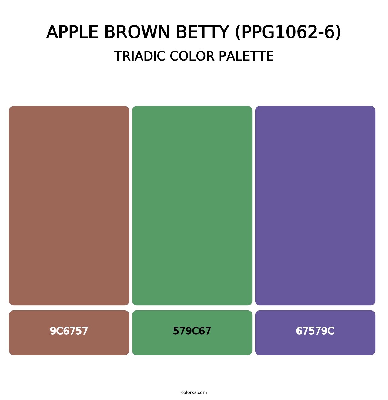 Apple Brown Betty (PPG1062-6) - Triadic Color Palette