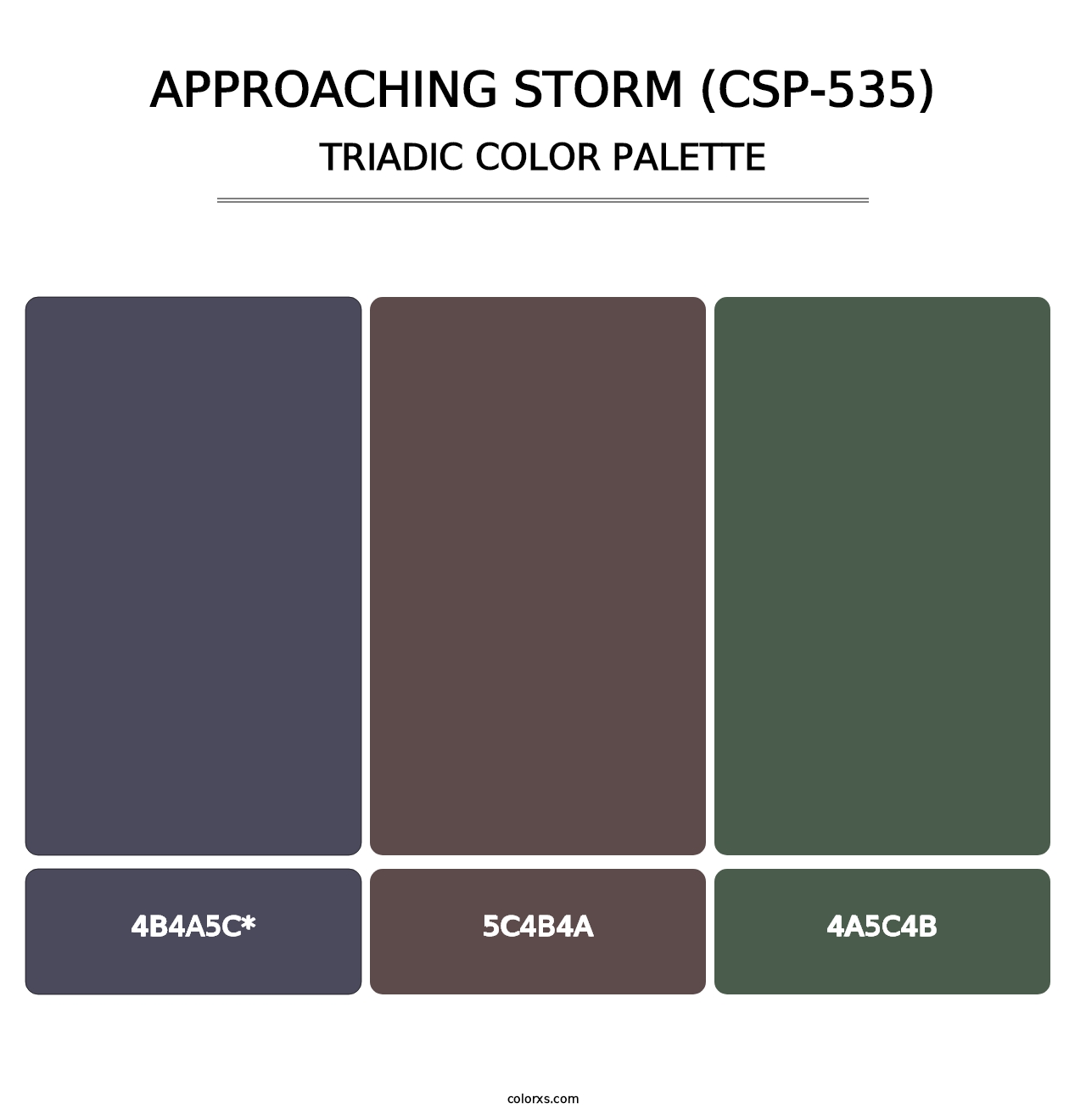 Approaching Storm (CSP-535) - Triadic Color Palette