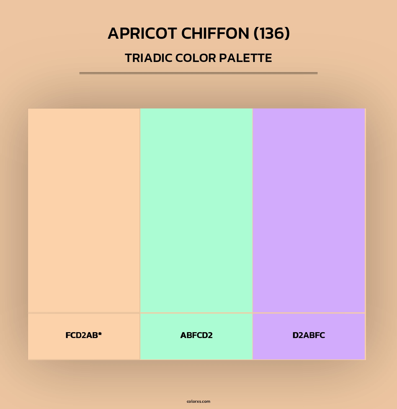 Apricot Chiffon (136) - Triadic Color Palette