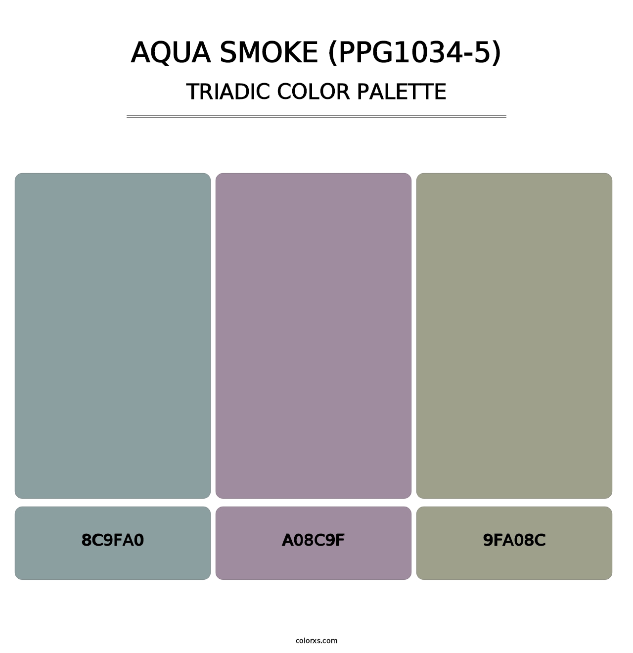 Aqua Smoke (PPG1034-5) - Triadic Color Palette