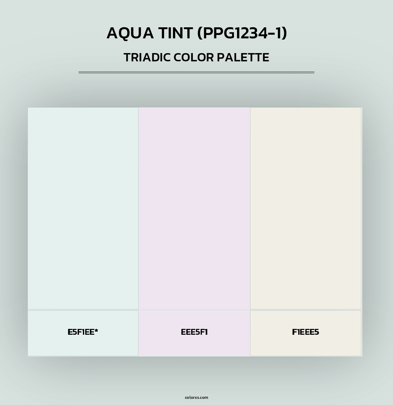 Aqua Tint (PPG1234-1) - Triadic Color Palette
