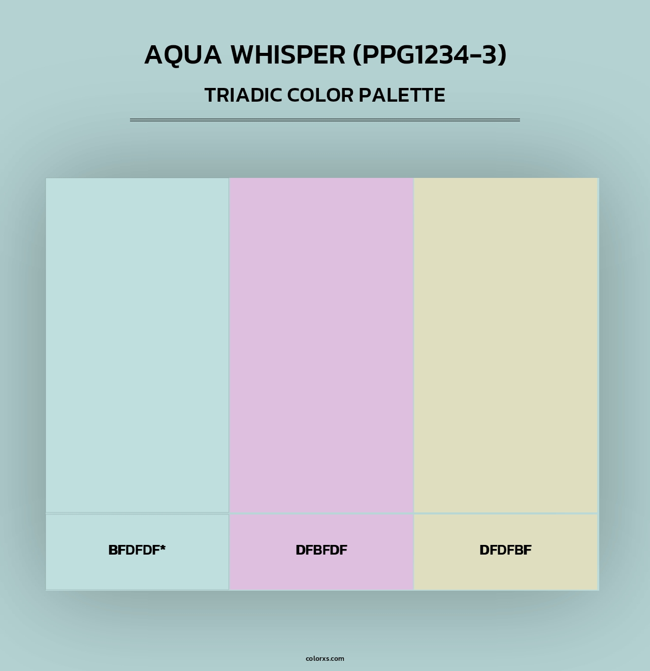 Aqua Whisper (PPG1234-3) - Triadic Color Palette