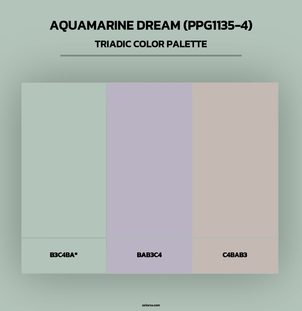 Aquamarine Dream (PPG1135-4) - Triadic Color Palette