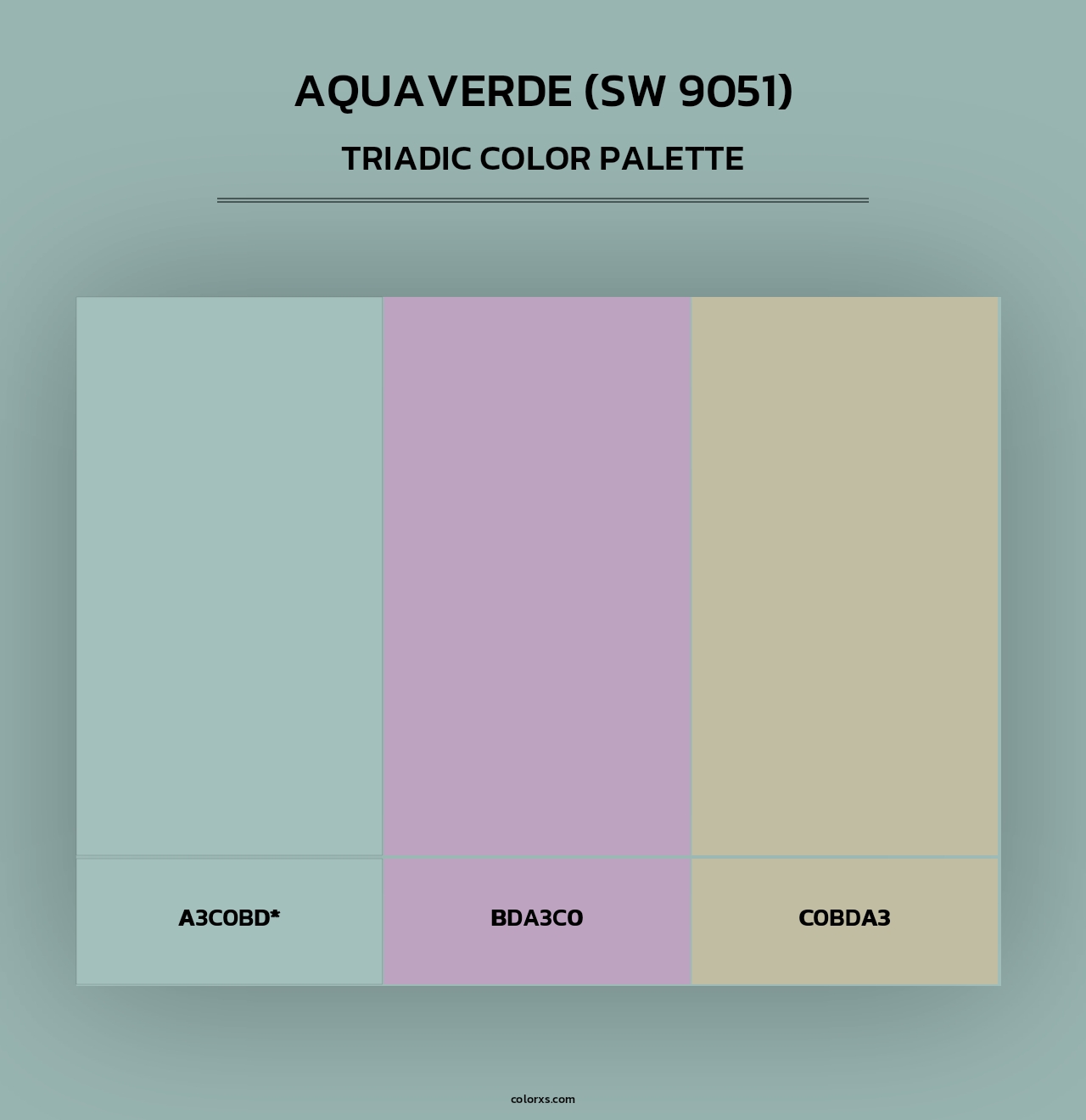 Aquaverde (SW 9051) - Triadic Color Palette