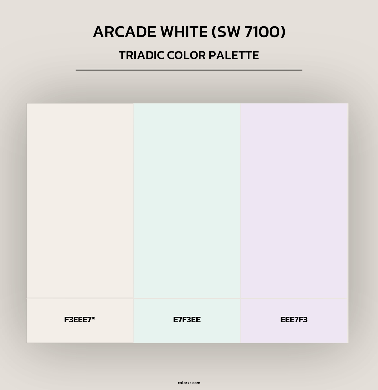 Arcade White (SW 7100) - Triadic Color Palette