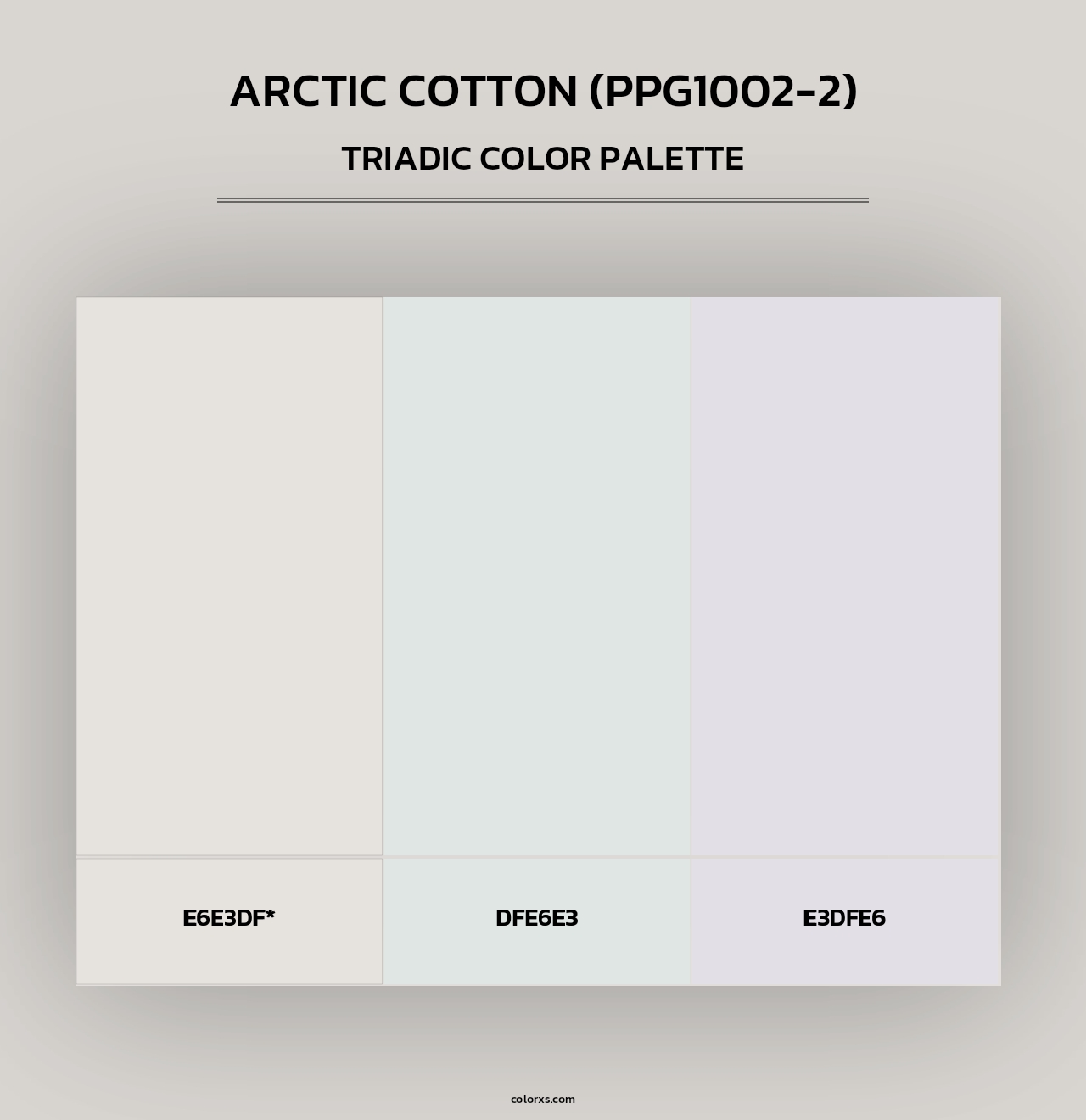 Arctic Cotton (PPG1002-2) - Triadic Color Palette